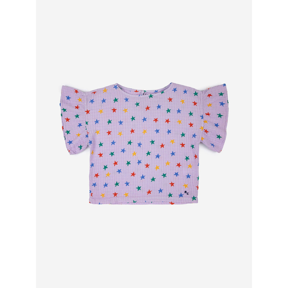 Bobo Choses Multicolor Stars Woven Ruffle Top