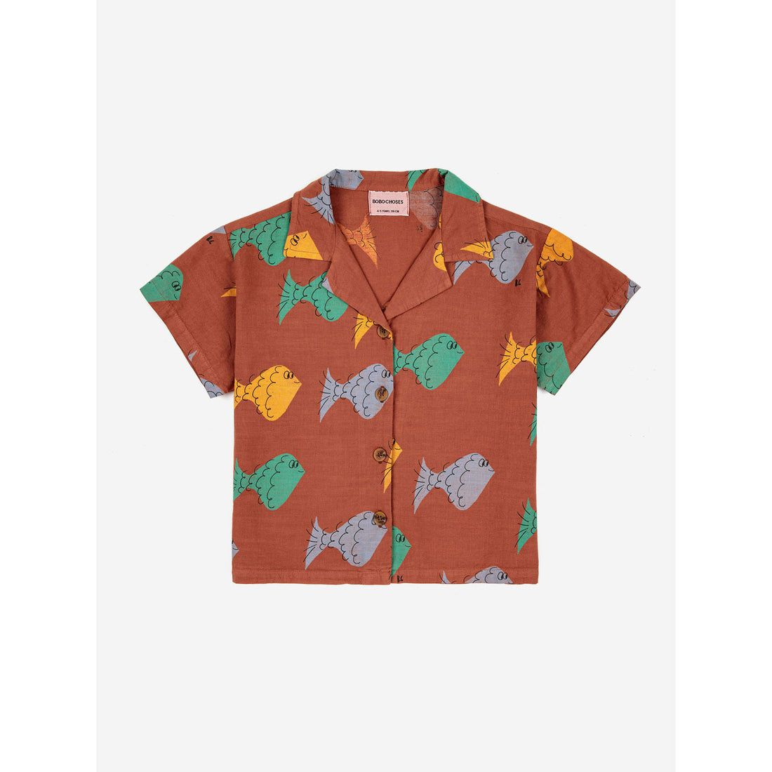 Bobo Choses Multicolor Fish All Over Woven Shirt