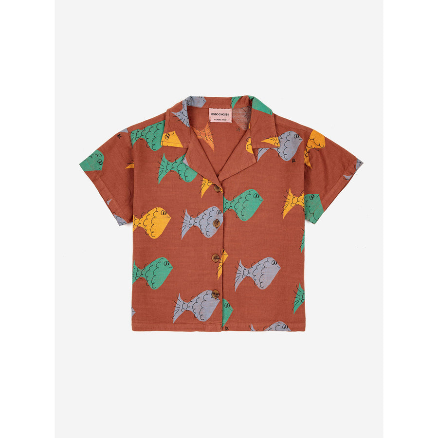 Bobo Choses Multicolor Fish All Over Woven Shirt