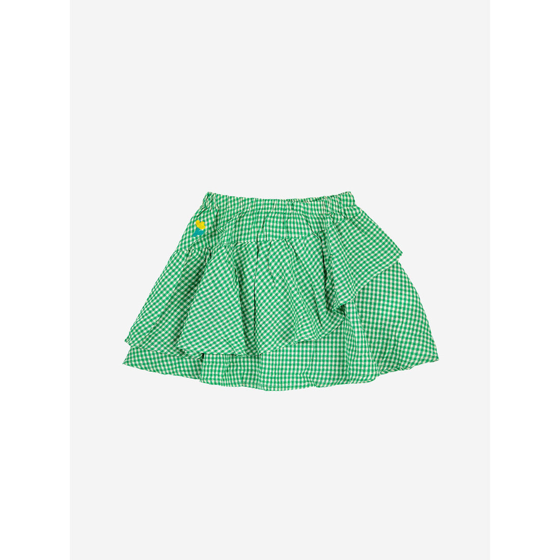 Bobo Choses Green Vichy Woven Ruffle Skirt