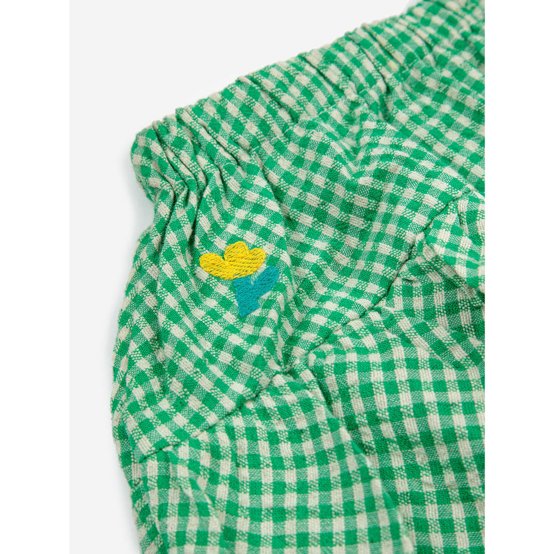 Bobo Choses Green Vichy Woven Ruffle Skirt