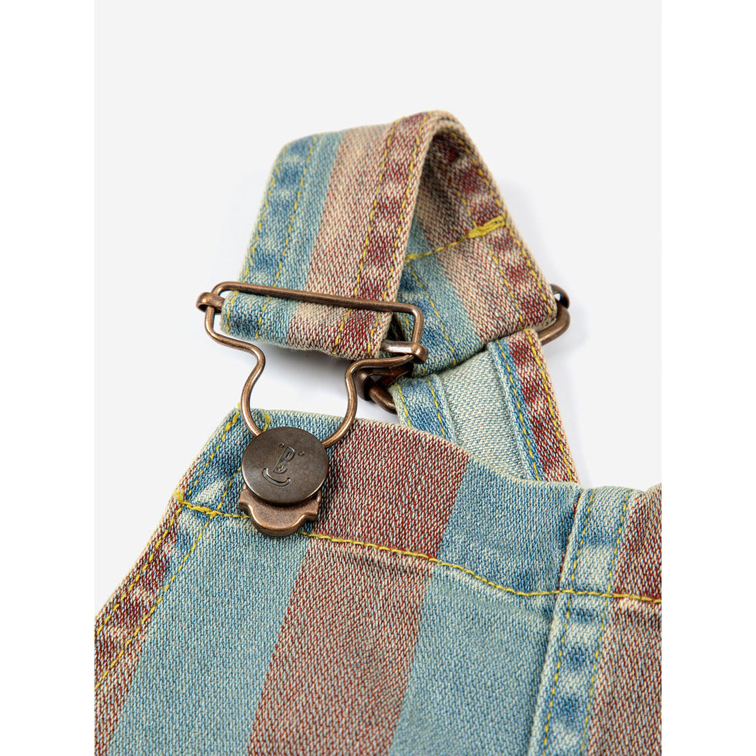 Bobo Choses Vertical Stripes Denim Short Dungaree