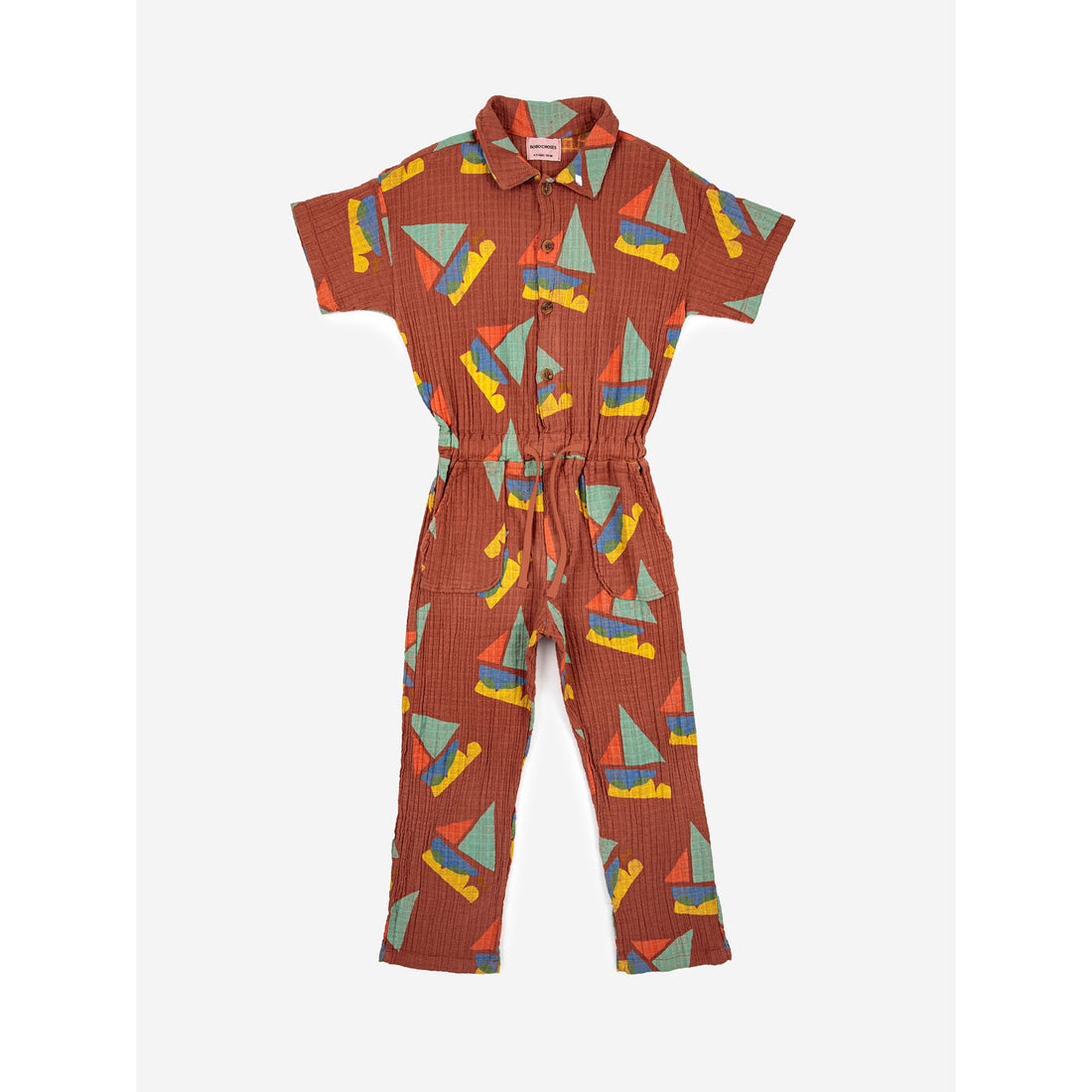 Bobo Choses Multicolor Sail Boat All Over Woven Overall