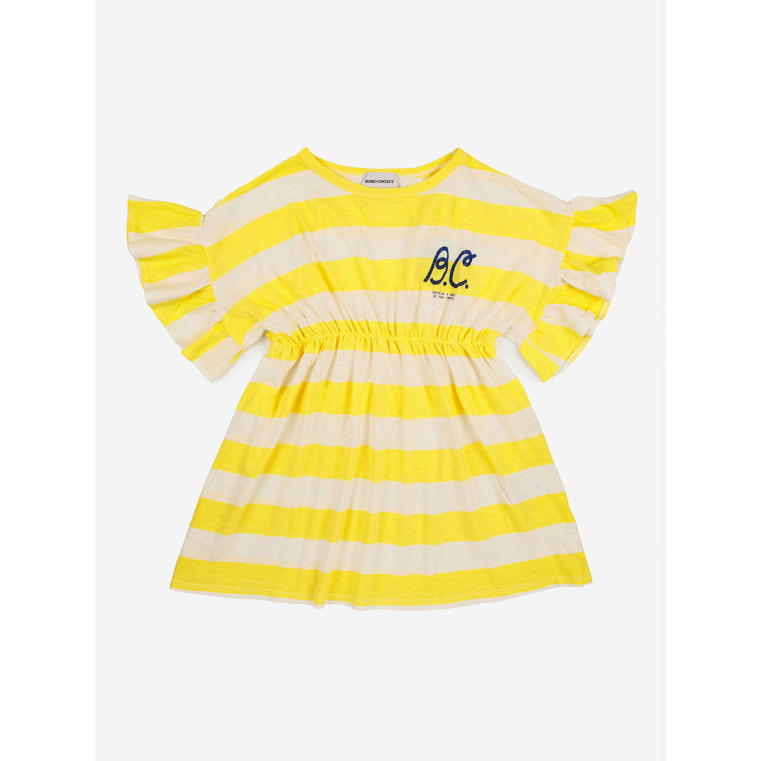 Bobo Choses Yellow Stripes Ruffle Dress