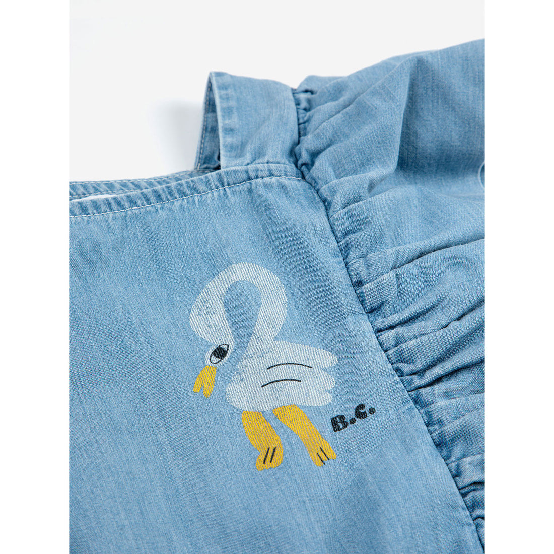 Bobo Choses Pelican Denim Ruffle Dress