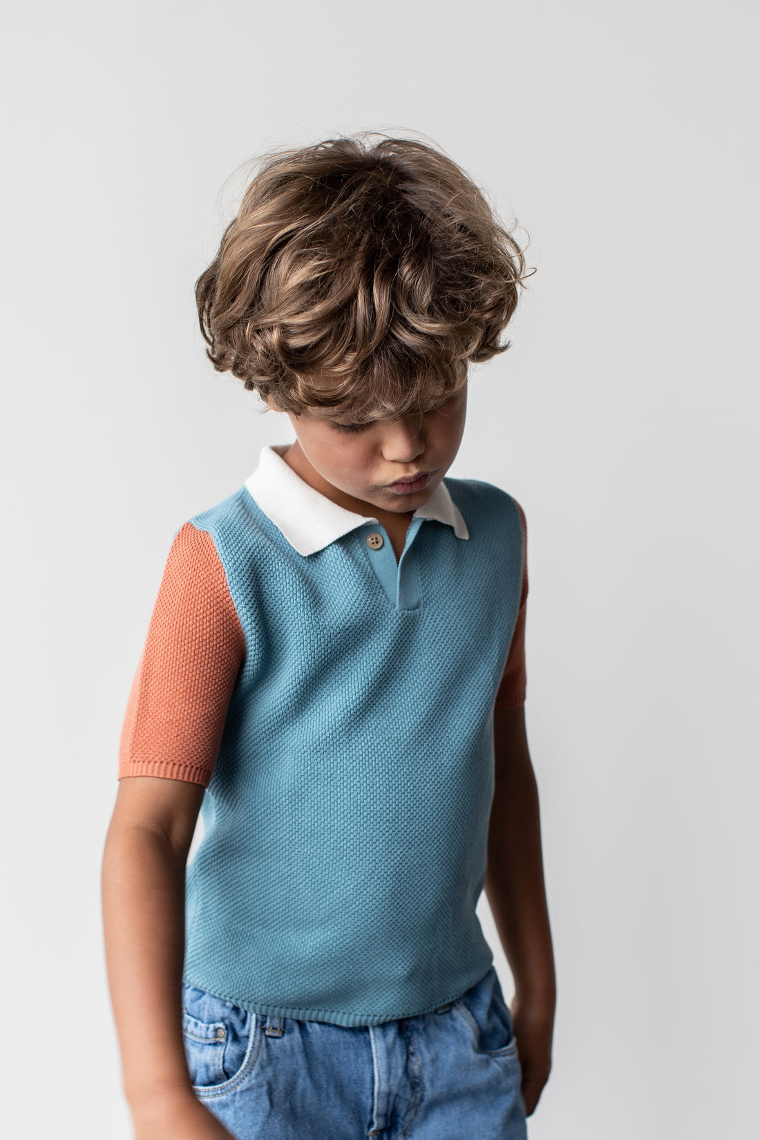 Aymara Petrol Colorblock Enzo Knit Pullover