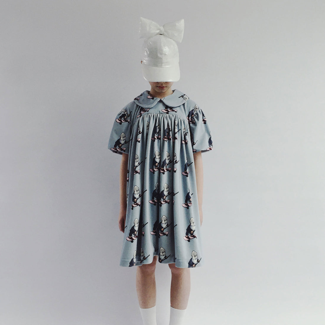 Caroline Bosmans Grey Never Too Old Velvet Collared Dress