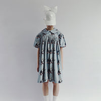 Caroline Bosmans Grey Never Too Old Velvet Collared Dress