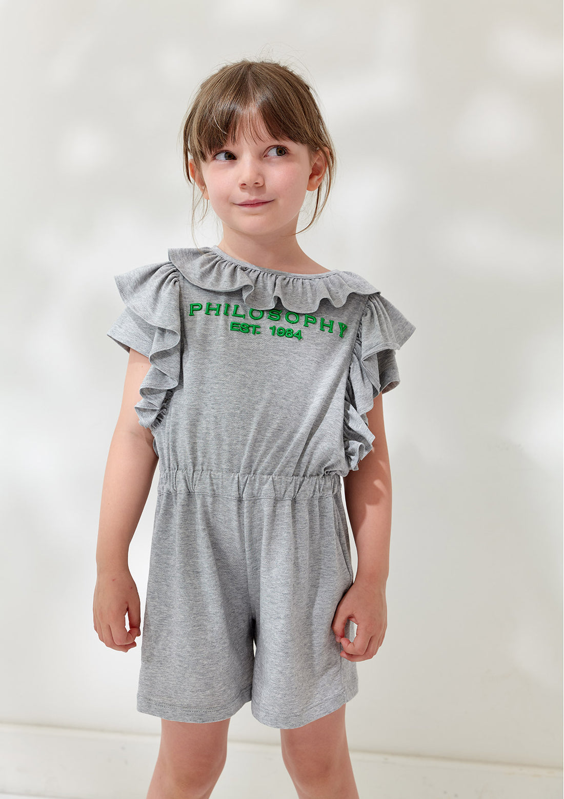 Philosophy Grey Ruffle Romper