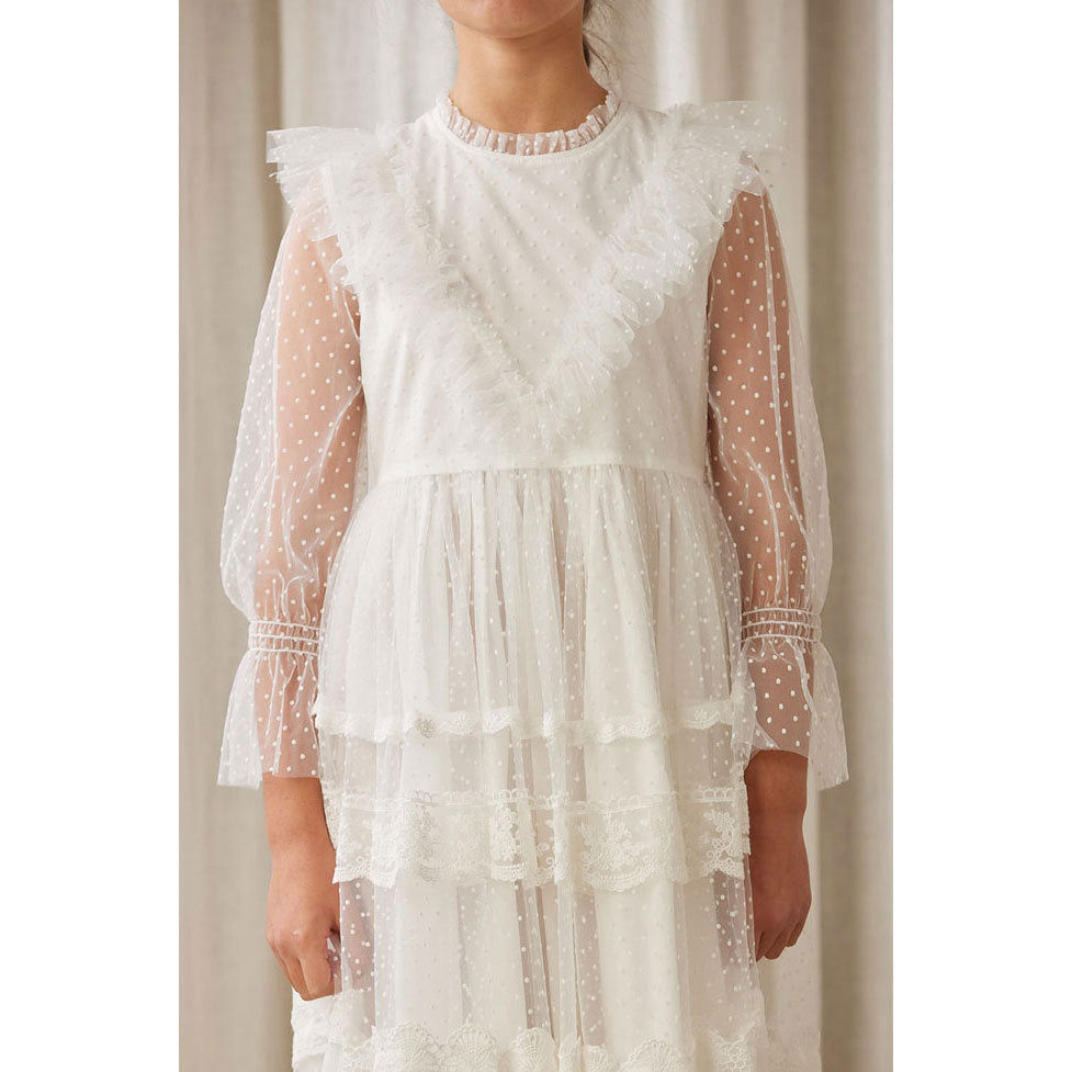 Petite Amalie White Eve Tulle Dress