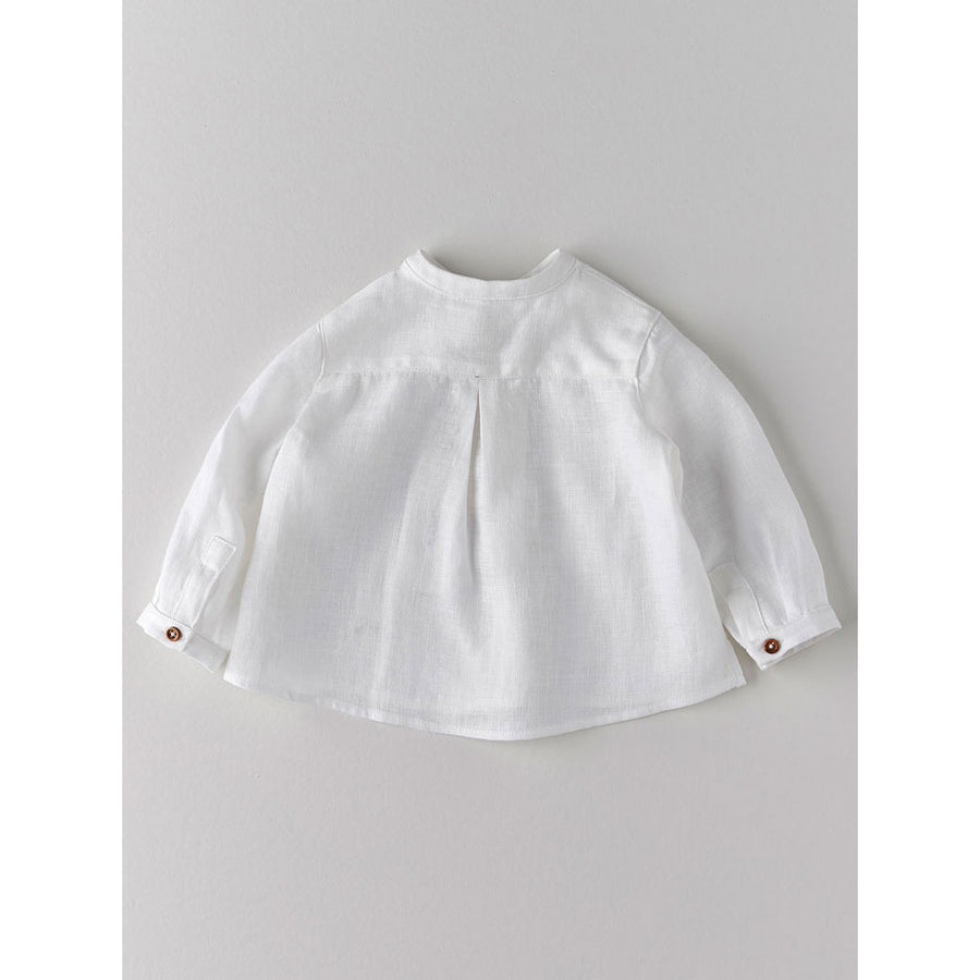 Nanos White Linen Hook Eye Baby Tunic