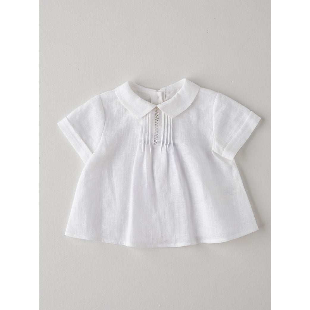 Nanos White Baby Collared Shirt