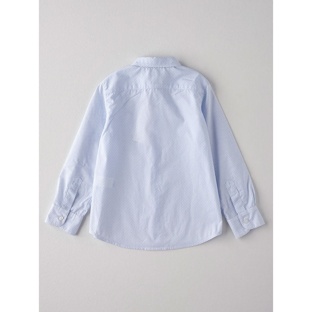 Nanos Blue Dot Print Long Sleeve Shirt