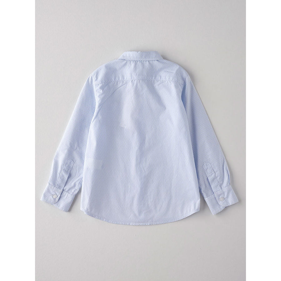 Nanos Blue Dot Print Long Sleeve Shirt
