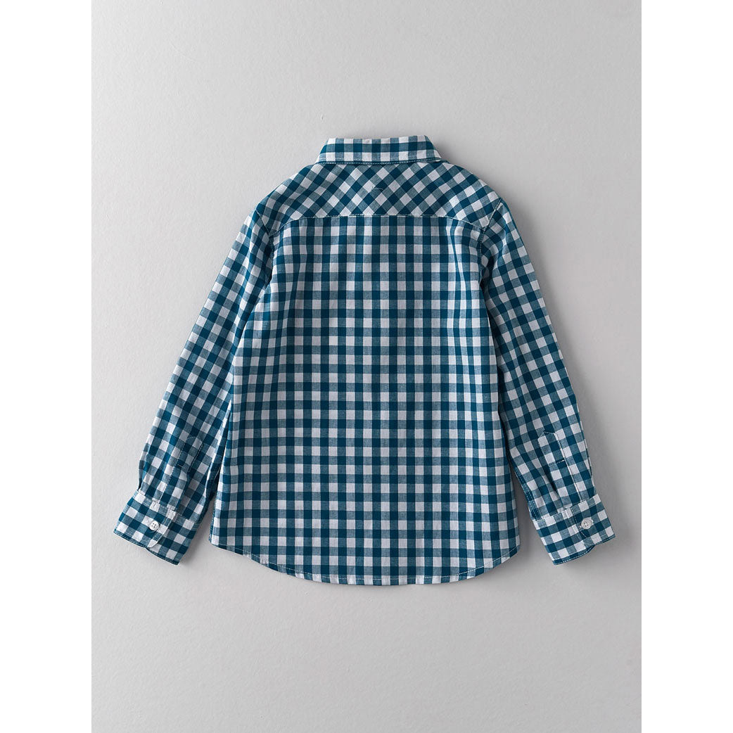 Nanos Teal Check Shirt
