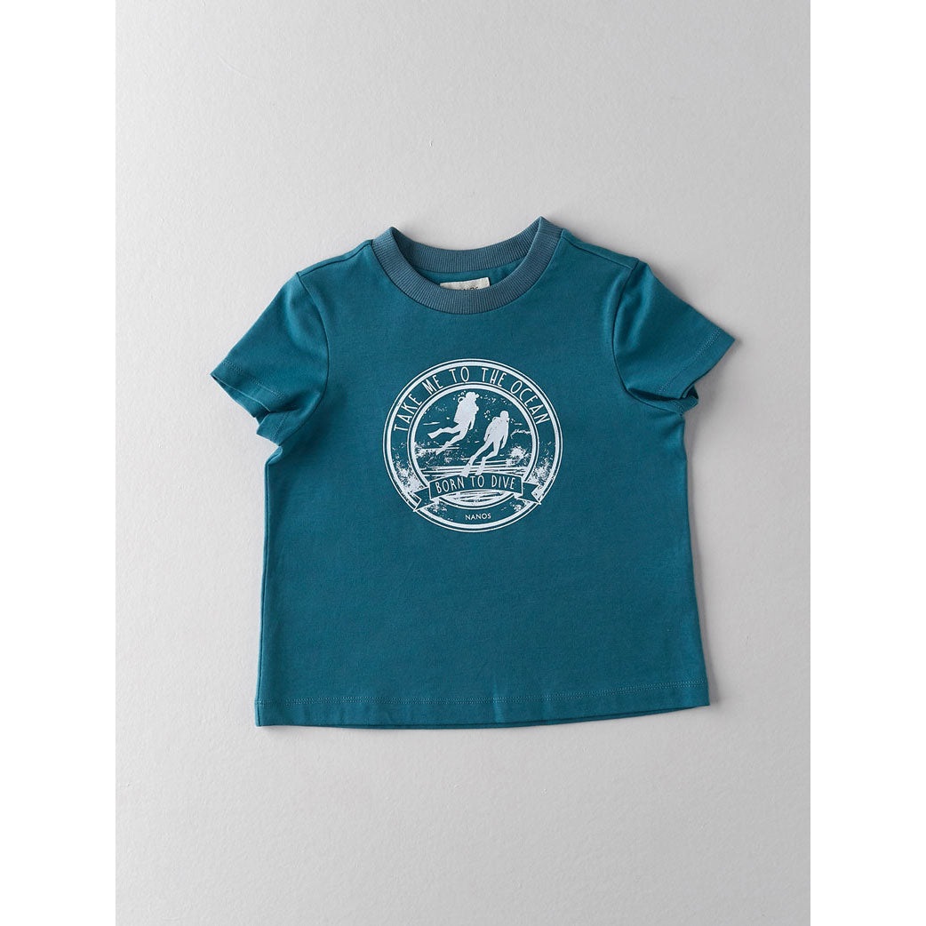 Nanos Teal Logo Tee