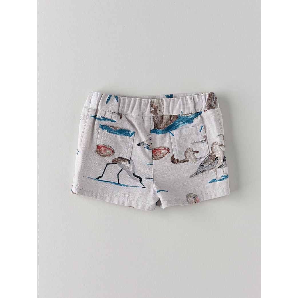 Nanos White Sea Print Baby Shorts