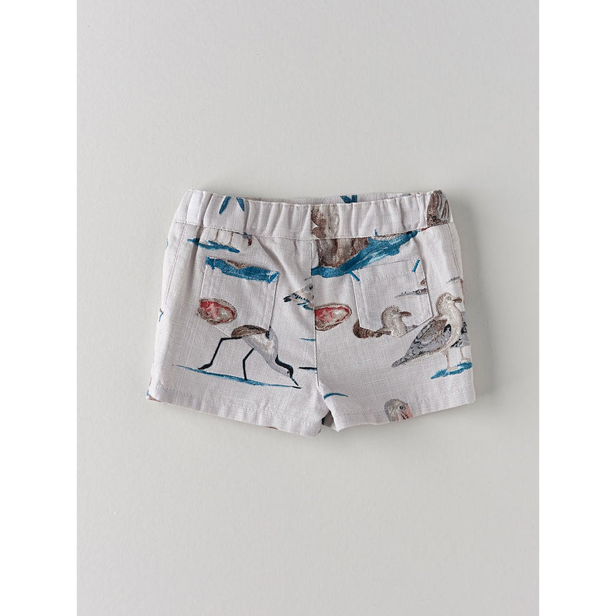 Nanos White Sea Print Baby Shorts