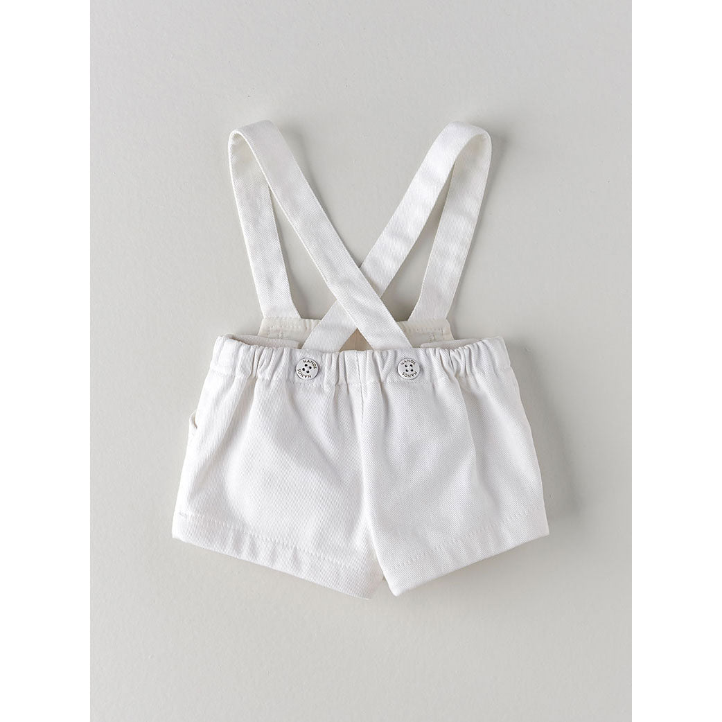Nanos White Baby Suspender Shorts
