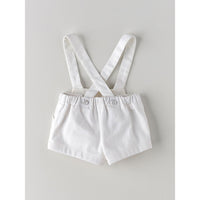 Nanos White Baby Suspender Shorts