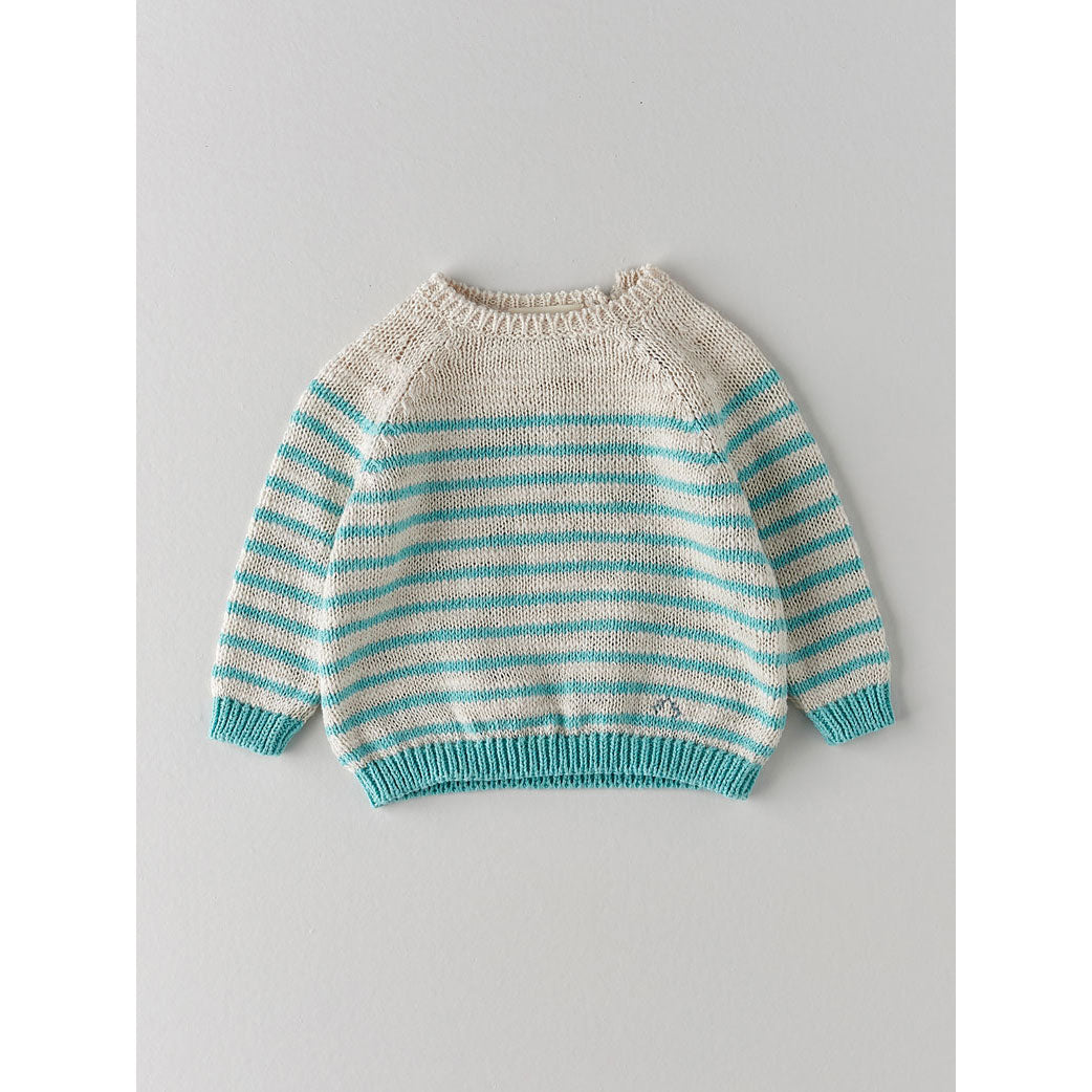 Nanos Light Blue Stripe Baby Sweater