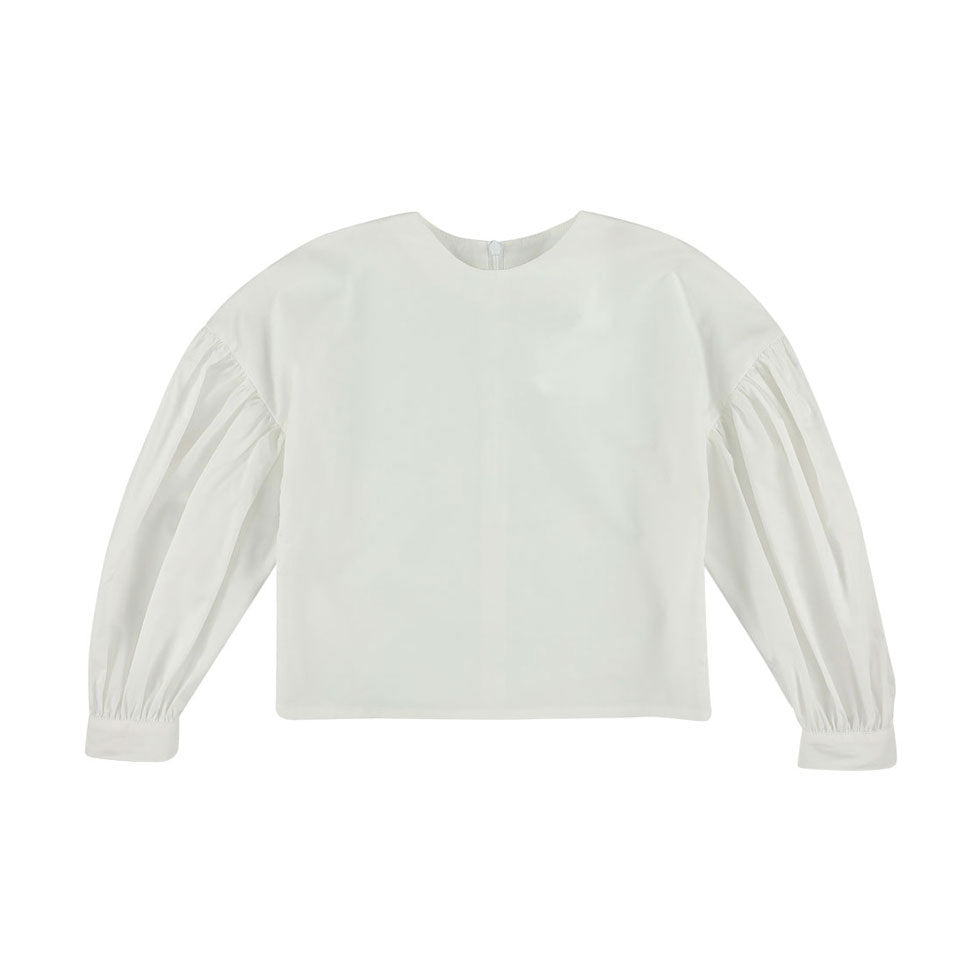 Caroline Bosmans Off White Puff Sleeve Blouse