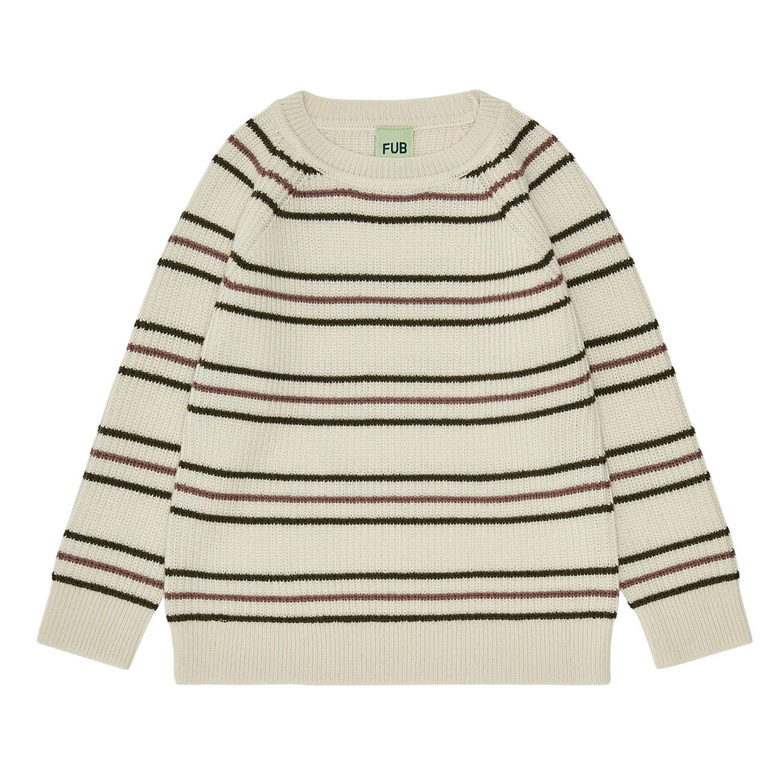 FUB Raglan Sweater - Ecru/Forest/Nutmeg