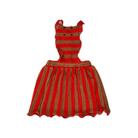 Hey Kid Red/Brown Striped Terry Dress