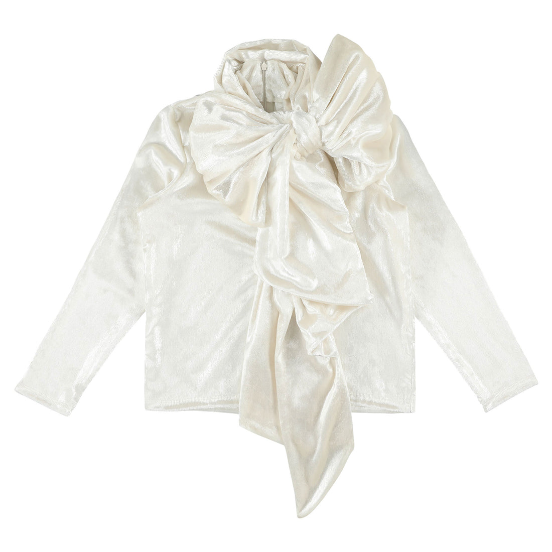 Caroline Bosmans Glitter White Fancy Bow Top