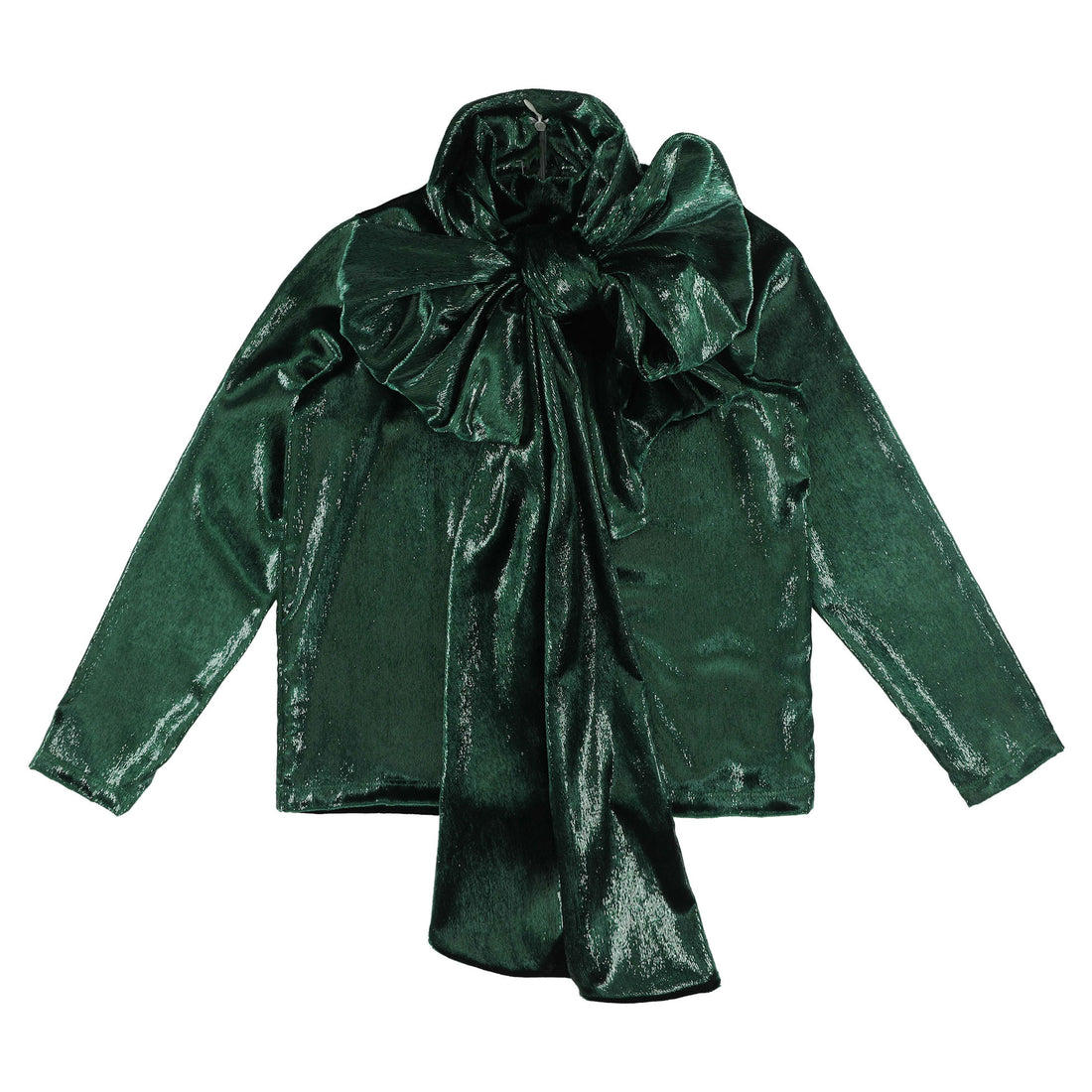 Caroline Bosmans Glitter Green Fancy Bow Top