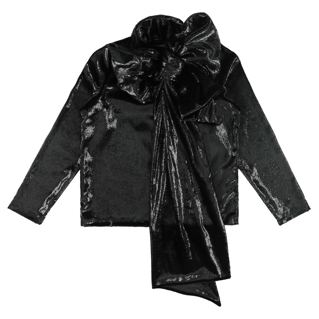 Caroline Bosmans Glitter Black Fancy Bow Top