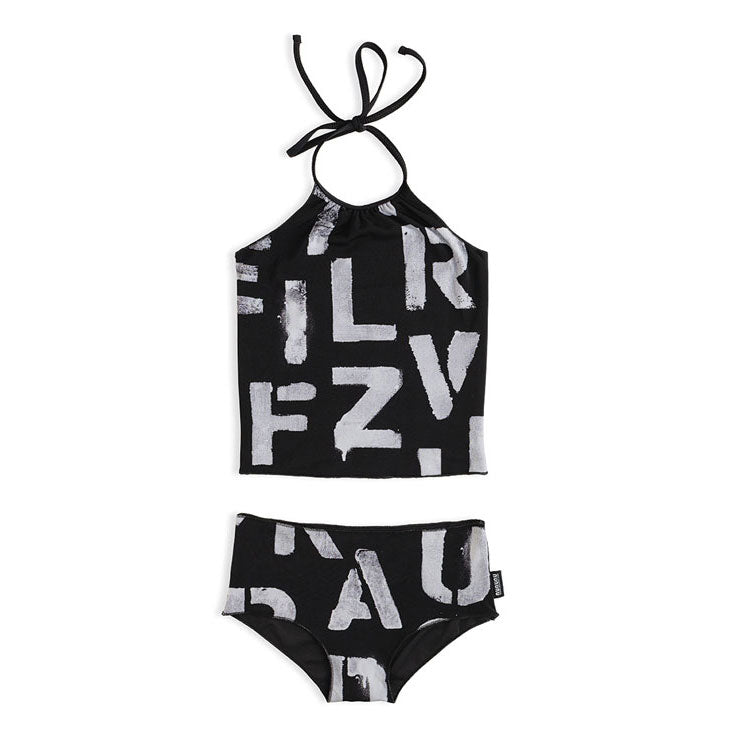 NUNUNU Black Abc Collar Bikini