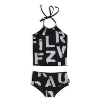 NUNUNU Black Abc Collar Bikini