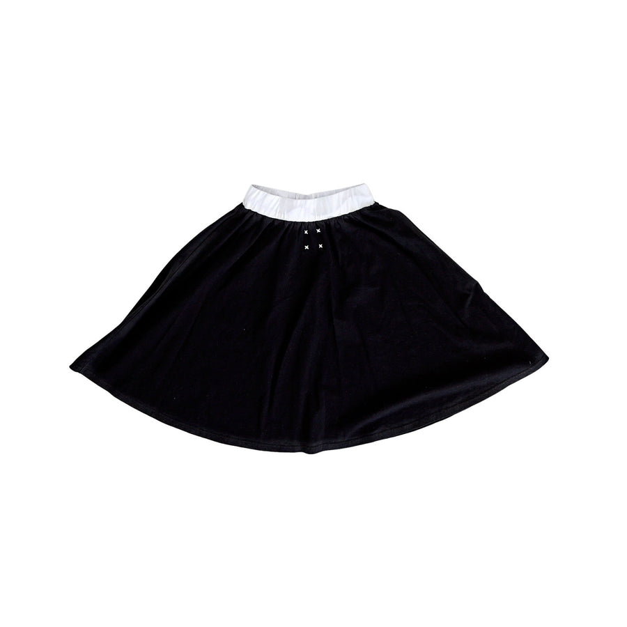 Hey Kid Black Washed Elastic Cuff Skirt