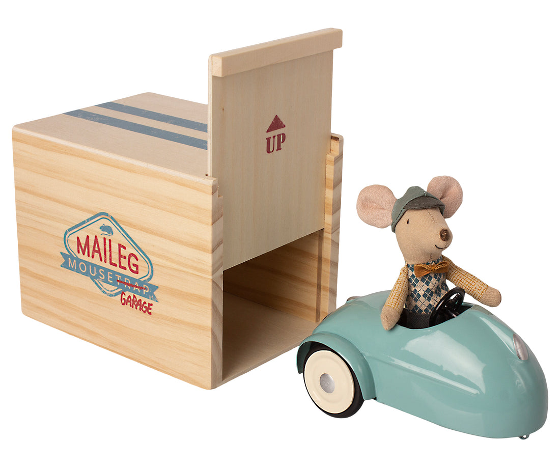 Maileg Mouse Car With Garage - Blue