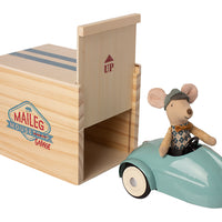 Maileg Mouse Car With Garage - Blue