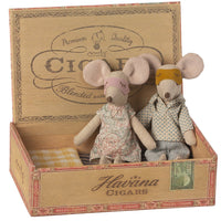 Maileg Mum And Dad Mice In Cigarbox