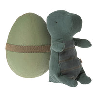 Maileg Gantosaurus in egg, Small - Dark Petrol