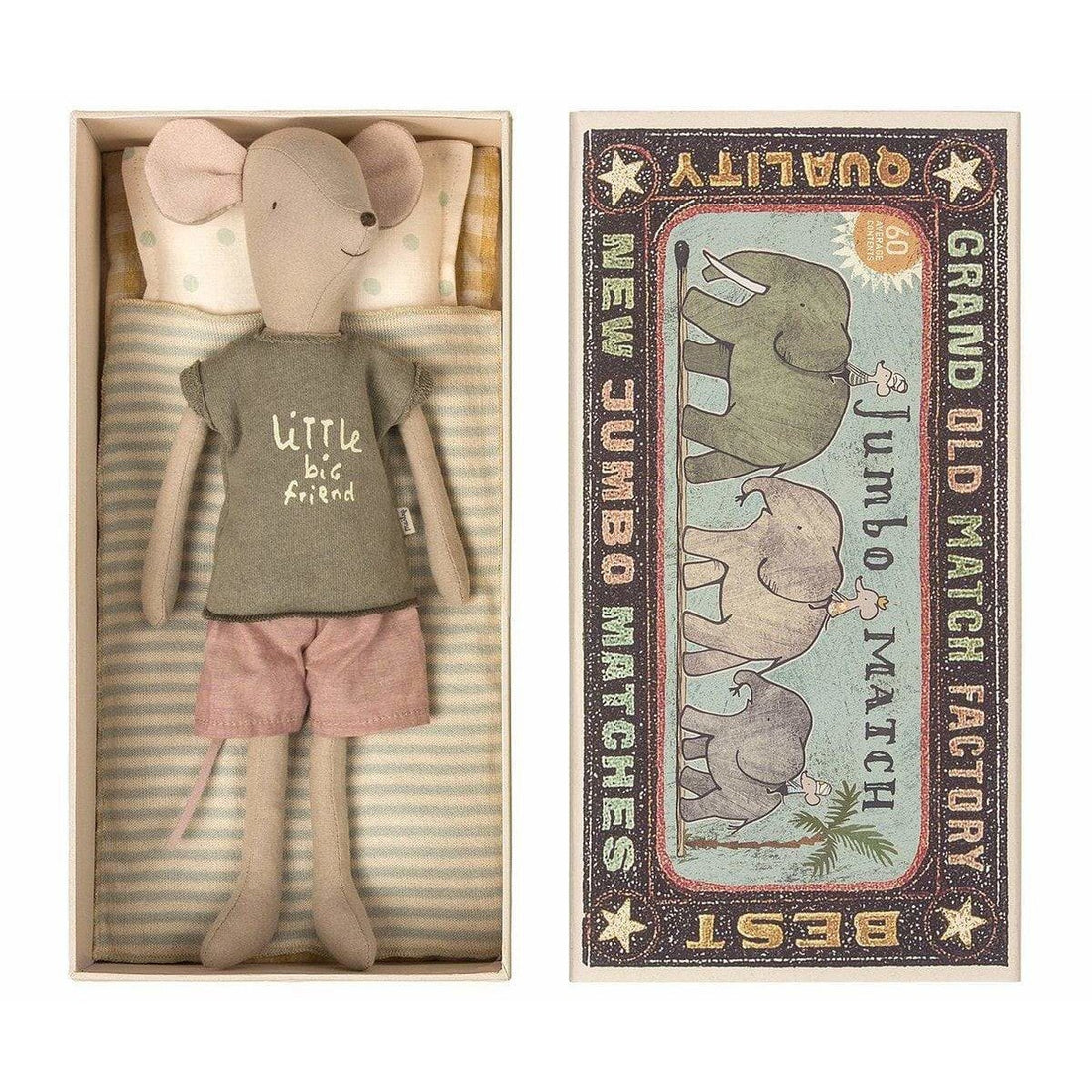 Maileg Medium Mouse In Box - Boy