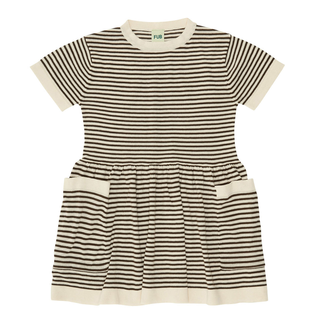 Fub Ecru/Chocolate Striped Dress