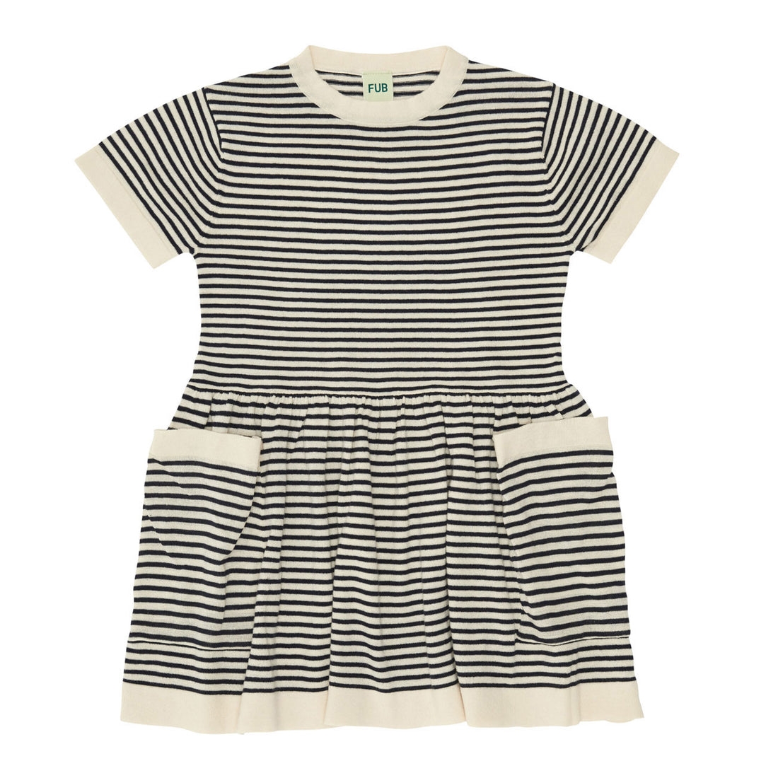Fub Ecru/Dark Navy Striped Dress