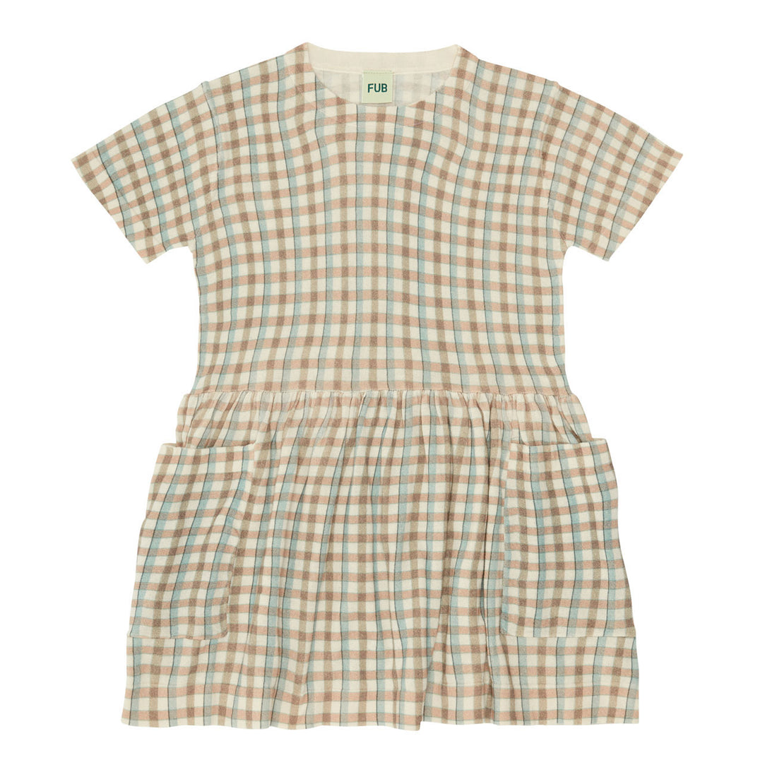 Fub Apricot Checked Dress