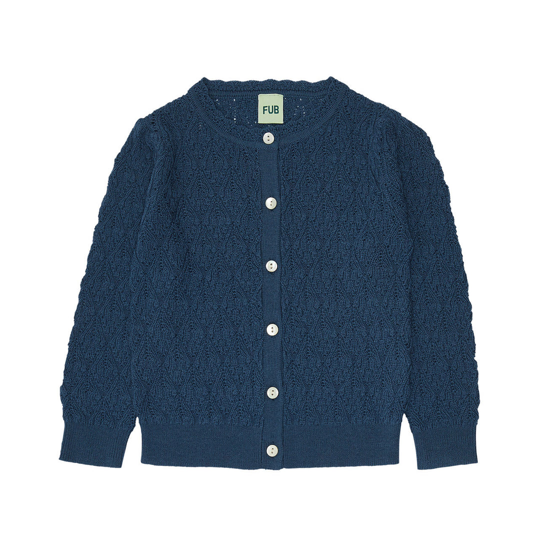 FUB Pointelle Cardigan - Indigo
