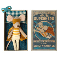 Maileg Super hero mouse, Little brother in matchbox
