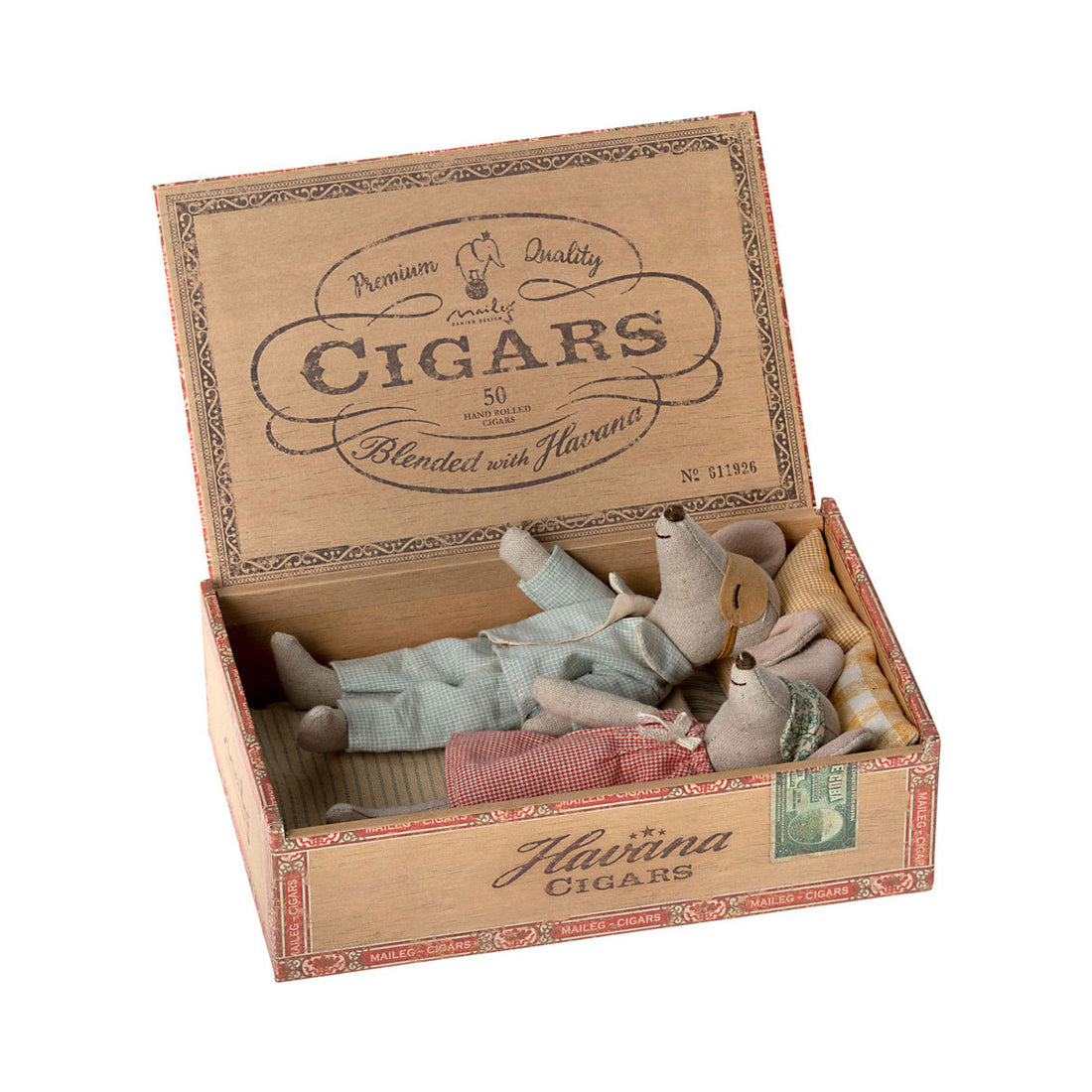Maileg Mum And Dad Mice In Cigarbox
