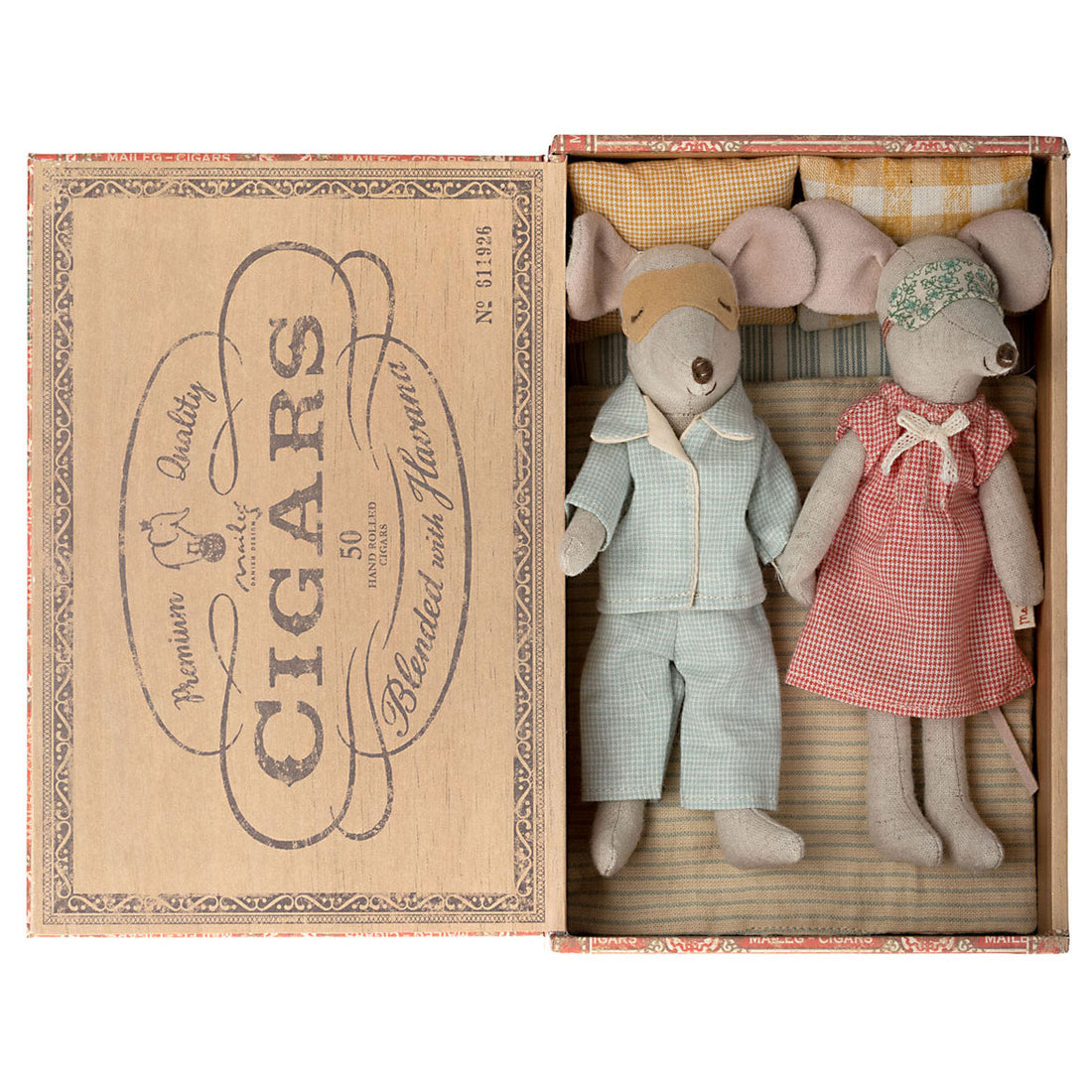 Maileg Mum And Dad Mice In Cigarbox
