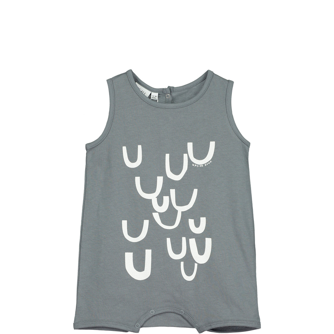 Beau Loves Charcoal Upside Down Baby Romper