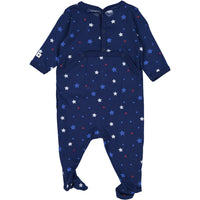 Petit Bateau Navy Star Print Footie