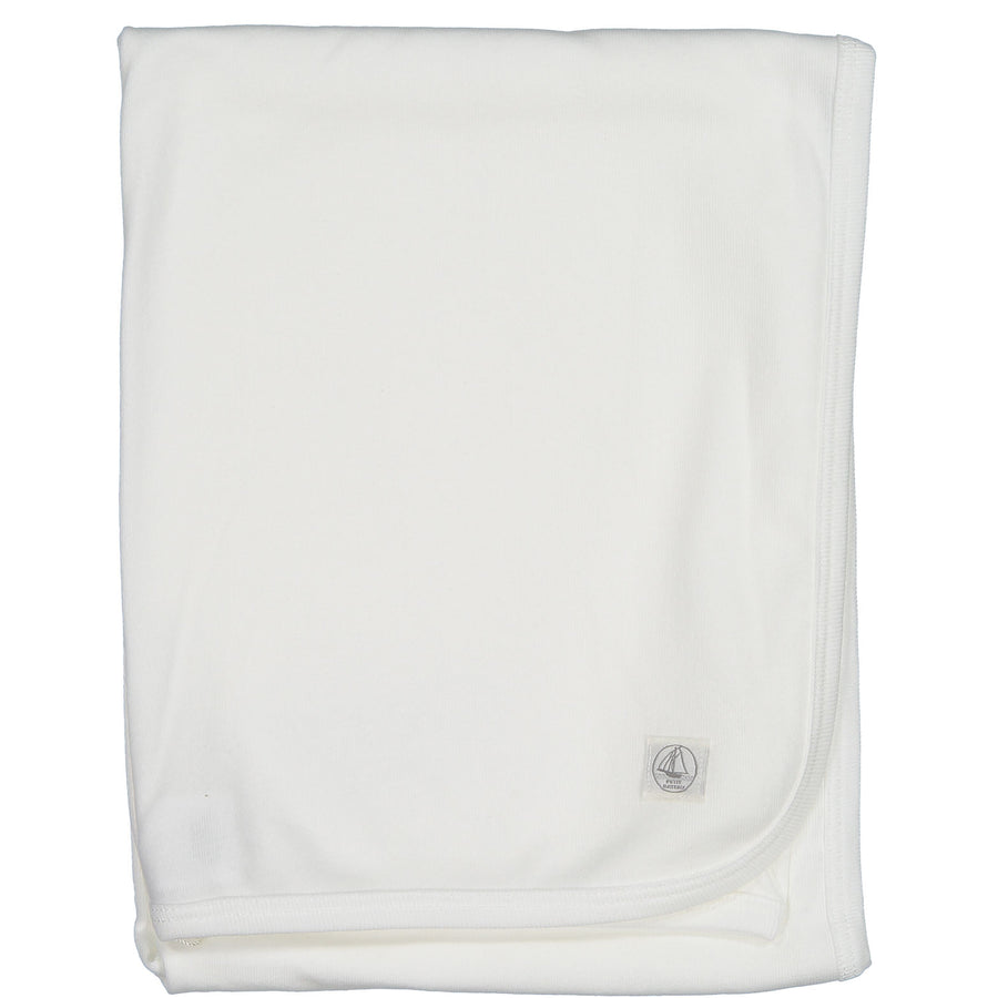 Petit Bateau White Baby Blanket