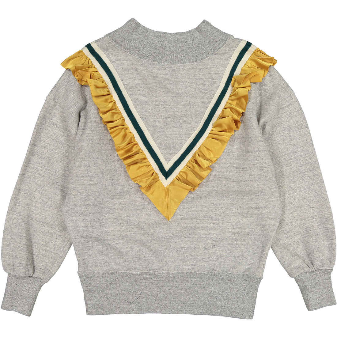 Go To Hollywood Grey V Ruffle Sweatshirt